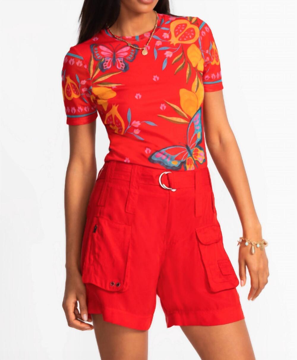 NEW JOHNNY WAS hailey cargo shorts in racing red